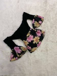 Off-Shoulder Floral Print Top