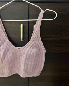 Lavender Knit Crop Top