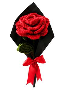 Handmade Crochet Red Rose Bouquet