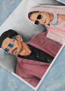 pencil color couple portrait ✨️ 😍  💖 ❤️