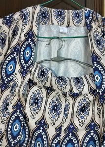 blue and beige cordset