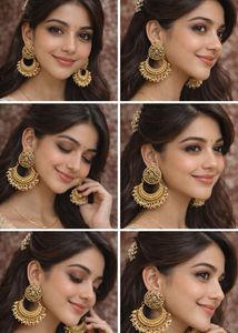 Exquisite Gold-Tone Jhumka Earrings