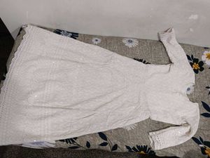 Elegant White Chikankari Maxi Dress