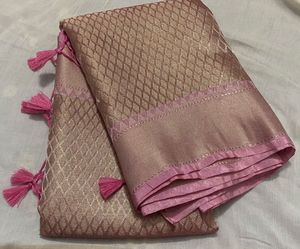 Baby Pink Brocade Saree🥻