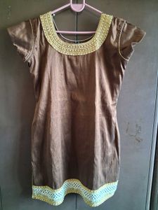 Elegant Brown Kurta Set with Dupatta