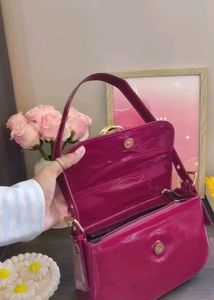 Glossy Magenta Shoulder Bag