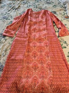 Printed silk mix kurta