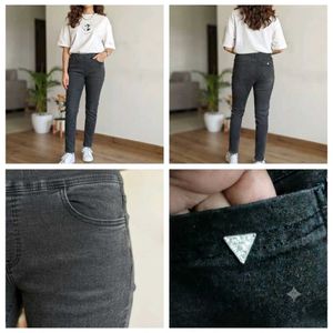 Classic Dark Grey Stretch Denim Jeans