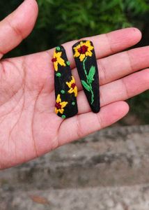 Handmade Sunflower Hair Clips