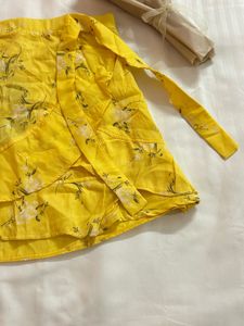 Yellow Floral Wrap Skirt💛