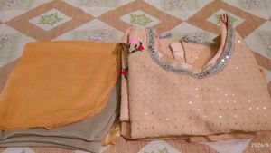 Nude Sharara Set with Dupatta