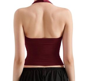 Maroon Halter Neck Tube Top