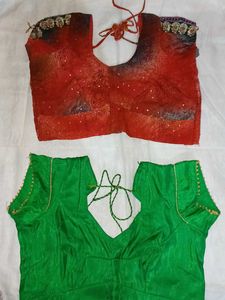 Red And Green Blouse Combo Offer
