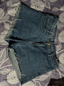 Distressed Denim Shorts