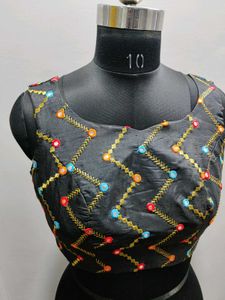 Embroidered Black Ethnic Blouse