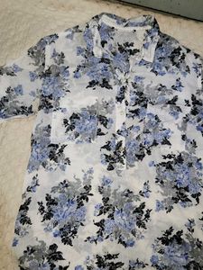 Floral Print Button-Up Tunic