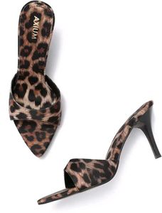Leopard Print Stiletto Mules