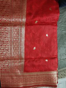 Beautiful Red Banarasi Silk Saree