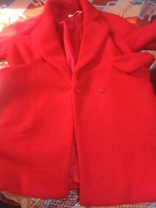 Branded Red Coat - Stylish Overcoat