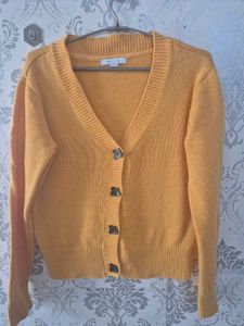Mustard Yellow Button-Up Cardigan