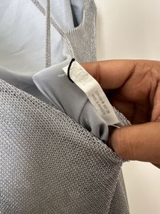 Sparkly Silver Spaghetti Strap Maxi Dress