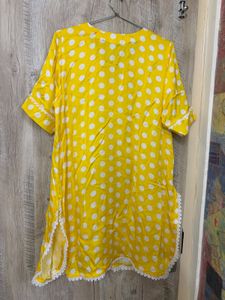 Vibrant Yellow Polka Dot Kurta
