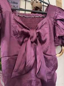 Chic Rose Pink Bow Front Top