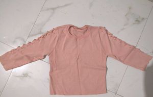 Chic Pink Pearl Sleeve Top🩷🦪