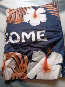 Welcome Doormat with Floral Print
