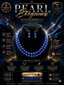 Elegant Pearl Necklace & Earring Set