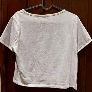 Light Purple Square Neck Crop Top