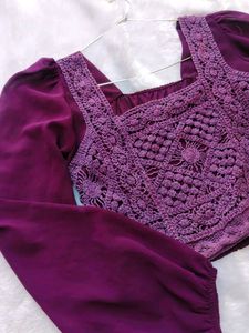Boho Crochet Puff Sleeve Top