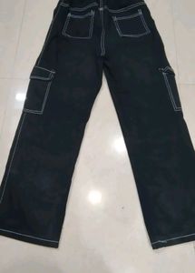 Black straight fit Cargo Pants
