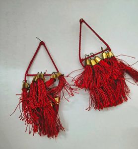 Red Dangler earrings