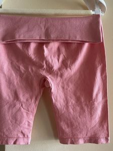 Kappa Pink Ribbed Biker Shorts