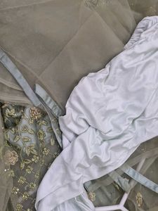 Elegant Green Embroidered Gown