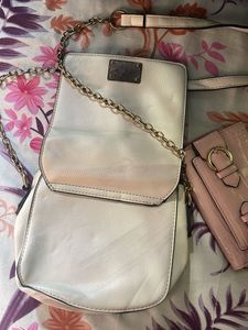 Chic White &amp; Pink Chain Strap Handbags