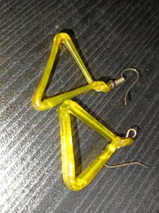 Yellow Triangle Earrings