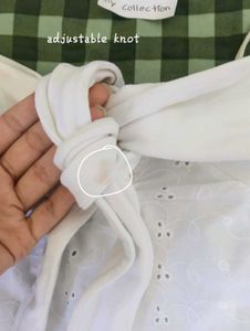 SALE❗White cotton Eyelet Tie-Front knot Dress
