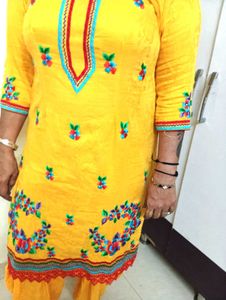 Vibrant Yellow Embroidered Kurta Set