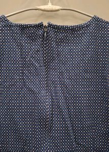 Blue Dotted Short Sleeve Dress