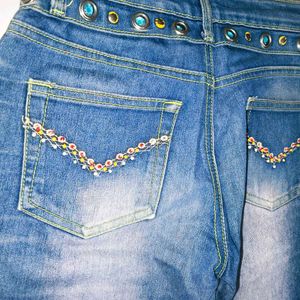 Women's (Low waist) Flared Jeans with Embellis