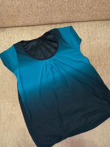 Teal Blue Party Wear Top