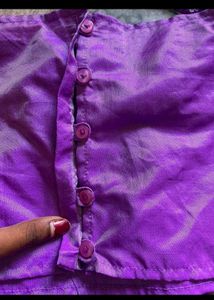Purple Bow Detail Crop Top