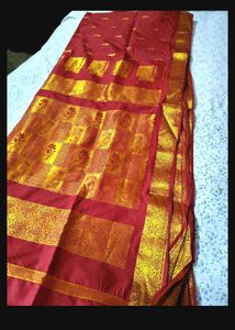 Elegant Red &amp; Gold Silk Saree