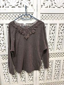 Sparkling Flower Detail Top