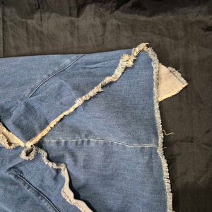 Unique Denim Skirt with Raw Hem y2k