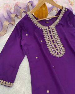 Vibrant Purple Kurta Set with Dupatta