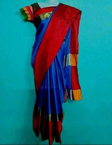 Blue colour silk saree