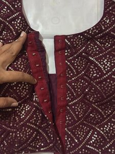Maroon Sequined Blouse